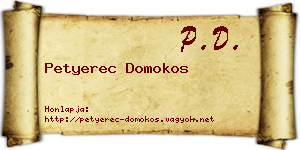 Petyerec Domokos névjegykártya